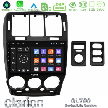 Clarion GL700 Lite Series 8Core Android11 2+32GB Hyundai Getz 2002-2009 Navigation Multimedia Tablet 9" Με Carplay &amp; Android Auto