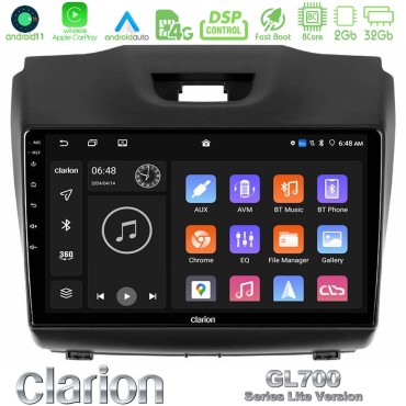 Clarion GL700 Lite Series 8Core Android11 2+32GB Isuzu D-MAX 2012-2019 Navigation Multimedia Tablet 9" Με Carplay &amp; Android Auto