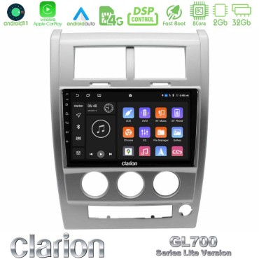 Clarion GL700 Lite Series 8Core Android11 2+32GB Jeep Cherokee (KK) 2008-2012 Navigation Multimedia Tablet 10" Με Carplay &amp; Android Auto