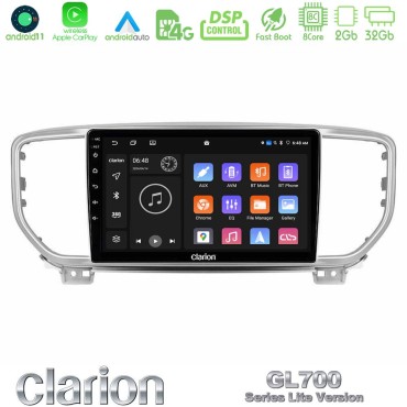 Clarion GL700 Lite Series 8Core Android11 2+32GB Kia Sportage 2018-2021 Navigation Multimedia Tablet 9" Με Carplay &amp; Android Auto