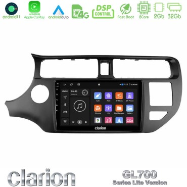 Clarion GL700 Lite Series 8Core Android11 2+32GB Kia Rio 2011-2015 Navigation Multimedia Tablet 9" Με Carplay &amp; Android Auto