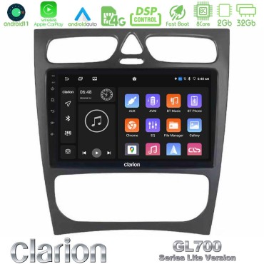 Clarion GL700 Lite Series 8Core Android11 2+32GB Mercedes C Class (W203) Navigation Multimedia Tablet 9" Με Carplay &amp; Android Auto