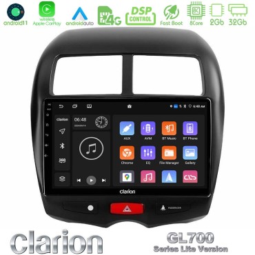 Clarion GL700 Lite Series 8Core Android11 2+32GB Mitsubishi ASX Navigation Multimedia Tablet 10" Με Carplay &amp; Android Auto