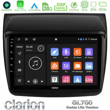 Clarion GL700 Lite Series 8Core Android11 2+32GB Mitsubishi L200 Navigation Multimedia Tablet 9" Με Carplay &amp; Android Auto