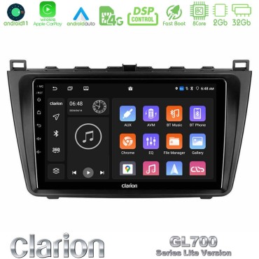 Clarion GL700 Lite Series 8Core Android11 2+32GB Mazda 6 2008-2012 Navigation Multimedia Tablet 9" Με Carplay &amp; Android Auto