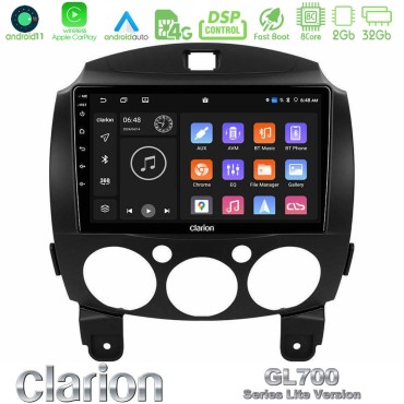 Clarion GL700 Lite Series 8Core Android11 2+32GB Mazda 2 2008-2014 Navigation Multimedia Tablet 9" Με Carplay &amp; Android Auto