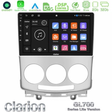 Clarion GL700 Lite Series Mazda 5 2004-2010 8Core Android11 2+32GB Navigation Multimedia Tablet 9" Με Carplay &amp; Android Auto