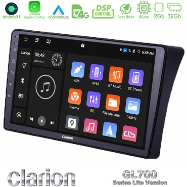 Clarion GL700 Lite Series 8Core Android11 2+32GB Nissan Navara D40 Navigation Multimedia Tablet 9" Με Carplay &amp; Android Auto