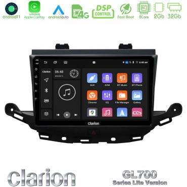 Clarion GL700 Lite Series 8Core Android11 2+32GB Opel Astra K 2015-2019 Navigation Multimedia Tablet 9" Με Carplay &amp; Android Auto