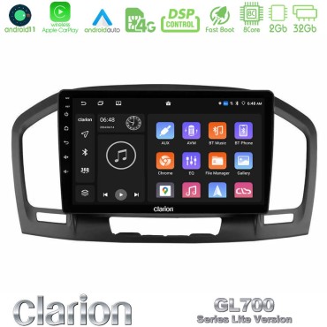 Clarion GL700 Lite Series 8Core Android11 2+32GB Opel Insignia 2008-2013 Navigation Multimedia Tablet 9" Με Carplay &amp; Android Auto