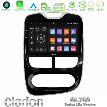 Clarion GL700 Lite Series 8Core Android11 2+32GB Renault Clio 2012-2016 Navigation Multimedia Tablet 10" Με Carplay &amp; Android Auto