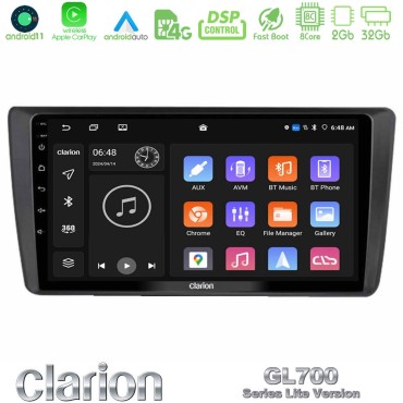 Clarion GL700 Lite Series Skoda Octavia 2004-2012 8Core Android11 2+32GB Navigation Multimedia Tablet 9" Με Carplay &amp; Android Auto