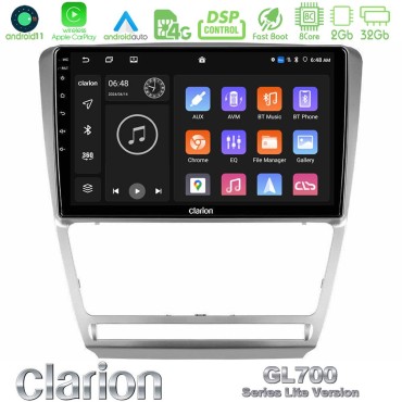 Clarion GL700 Lite Series 8Core Android11 2+32GB Skoda Octavia 5 Navigation Multimedia Tablet 10" Με Carplay &amp; Android Auto