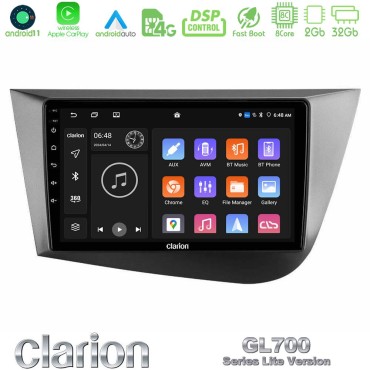 Clarion GL700 Lite Series 8Core Android11 2+32GB Seat Leon Navigation Multimedia Tablet 9" Με Carplay &amp; Android Auto