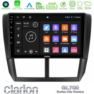 Clarion GL700 Lite Series 8Core Android11 2+32GB Subaru Forester Navigation Multimedia Tablet 9" Με Carplay &amp; Android Auto