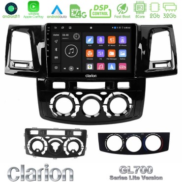 Clarion GL700 Lite Series 8Core Android11 2+32GB Toyota Hilux 2007-2011 Navigation Multimedia Tablet 9" Με Carplay &amp; Android Auto