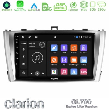 Clarion GL700 Lite Series 8Core Android11 2+32GB Toyota Avensis T27 Navigation Multimedia Tablet 9" Με Carplay &amp; Android Auto