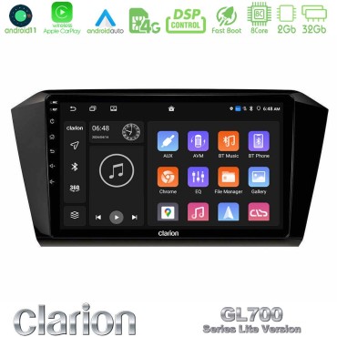 Clarion GL700 Lite Series 8Core Android11 2+32GB VW Passat Navigation Multimedia Tablet 10" Με Carplay &amp; Android Auto