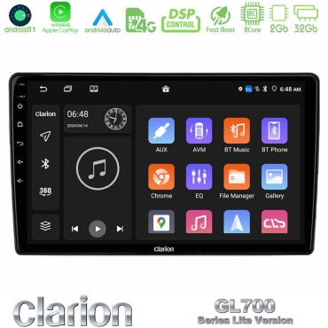 Clarion GL700 Lite Series 8Core Android11 2+32GB Suzuki Grand Vitara 2003-2005 Navigation Multimedia Tablet 9" Με Carplay &amp; Android Auto