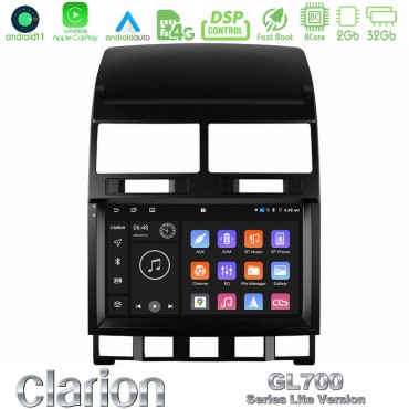 Clarion GL700 Lite Series 8Core Android11 2+32GB VW Touareg 2002 – 2010 Navigation Multimedia Tablet 9" Με Carplay & Android Auto Clarion GL700 Lite Series 8Core Android11 2+32GB VW Touareg 2002 – 2010 Navigation Multimedia Tablet 9" Με Carplay & Android Auto