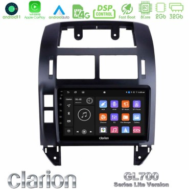 Clarion GL700 Lite Series 8Core Android11 2+32GB VW Polo 2002-2009 Navigation Multimedia Tablet 9" Με Carplay &amp; Android Auto