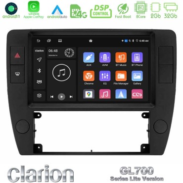 Clarion GL700 Lite Series 8Core Android11 2+32GB VW Passat B5 2001-2005 Navigation Multimedia Tablet 9" Με Carplay & Android Auto Clarion GL700 Lite Series 8Core Android11 2+32GB VW Passat B5 2001-2005 Navigation Multimedia Tablet 9" Με Carplay & Android Auto