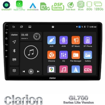 Clarion GL700 Lite Series Alfa Romeo Mito 2008-2014 8Core Android11 6+128GB Navigation Multimedia Tablet 9" Με Carplay &amp; Android Auto Με Carplay &amp; Android Auto