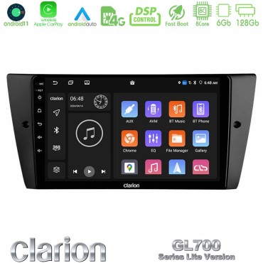 Clarion GL700 Lite Series 8Core Android11 6+128GB BMW 3 Series 2006-2011 Navigation Multimedia Tablet 9" Με Carplay &amp; Android Auto