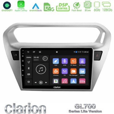 Clarion GL700 Lite Series 8Core Android11 6+128GB Citroen C-Elysee / Peugeot 301 Navigation Multimedia Tablet 9" Με Carplay &amp; Android Auto