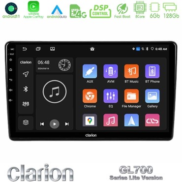 Clarion GL700 Lite Series 8Core Android11 6+128GB Peugeot Partner / Citroen Berlingo 2008-2018 Navigation Multimedia Tablet 9" Με Carplay &amp; Android Auto