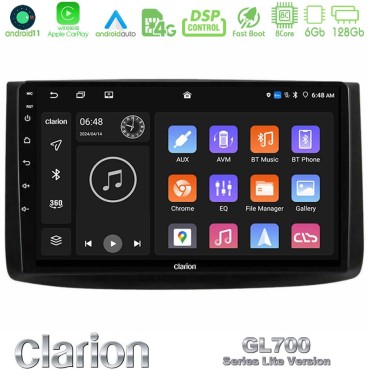 Clarion GL700 Lite Series 8Core Android11 6+128GB Chevrolet Aveo 2006-2010 Navigation Multimedia Tablet 9" Με Carplay & Android Auto Clarion GL700 Lite Series 8Core Android11 6+128GB Chevrolet Aveo 2006-2010 Navigation Multimedia Tablet 9" Με Carplay & Android Auto