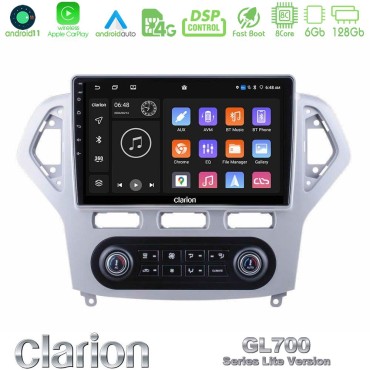 Clarion GL700 Lite Series 8Core Android11 6+128GB Ford Mondeo 2007-2011 (Auto A/C) Navigation Multimedia Tablet 10" Με Carplay &amp; Android Auto