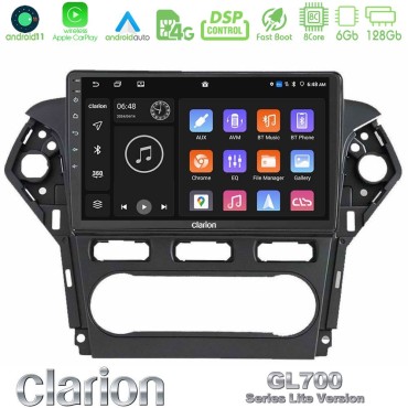 Clarion GL700 Lite Series 8Core Android11 6+128GB Ford Mondeo 2011-2014 Navigation Multimedia Tablet 10" Με Carplay &amp; Android Auto
