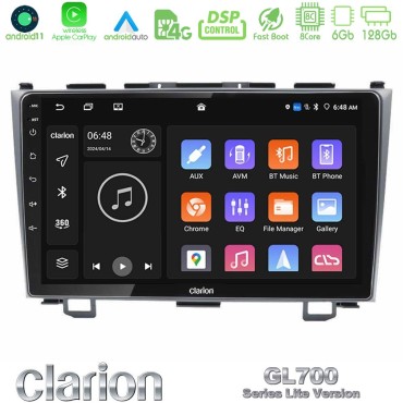 Clarion GL700 Lite Series 8Core Android11 6+128GB Honda CRV Navigation Multimedia Tablet 9" Με Carplay &amp; Android Auto