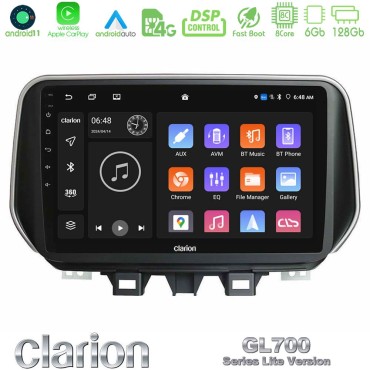 Clarion GL700 Lite Series 8Core Android11 6+128GB Hyundai Tucson 2019-&gt; Navigation Multimedia Tablet 9" Με Carplay &amp; Android Auto