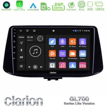 Clarion GL700 Lite Series 8Core Android11 6+128GB Hyundai i30 Navigation Multimedia Tablet 9" Με Carplay &amp; Android Auto