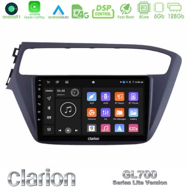 Clarion GL700 Lite Series 8Core Android11 6+128GB Hyundai i20 2018-2020 Navigation Multimedia Tablet 9" Με Carplay &amp; Android Auto