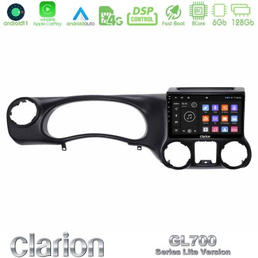 Clarion GL700 Lite Series 8Core Android11 6+128GB Jeep Wrangler 2011-2014 Navigation Multimedia Tablet 10" Με Carplay &amp; Android Auto