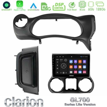 Clarion GL700 Lite Series 8Core Android11 6+128GB Jeep Wrangler 2014-2017 Navigation Multimedia Tablet 10" Με Carplay &amp; Android Auto