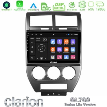 Clarion GL700 Lite Series 8Core Android11 6+128GB Jeep Compass/Patriot 2007-2008 Navigation Multimedia Tablet 10" Με Carplay &amp; Android Auto