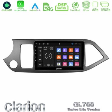Clarion GL700 Lite Series 8Core Android11 6+128GB Kia Picanto Navigation Multimedia Tablet 9" Με Carplay &amp; Android Auto