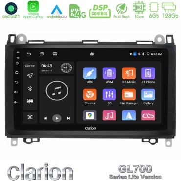 Clarion GL700 Lite Series 8Core Android11 6+128GB Mercedes A/B/Vito/Sprinter Class Navigation Multimedia Tablet 9" Με Carplay &amp; Android Auto