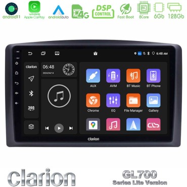 Clarion GL700 Lite Series 8Core Android11 6+128GB Mercedes Vito 2015-2021 Navigation Multimedia Tablet 10" Με Carplay &amp; Android Auto