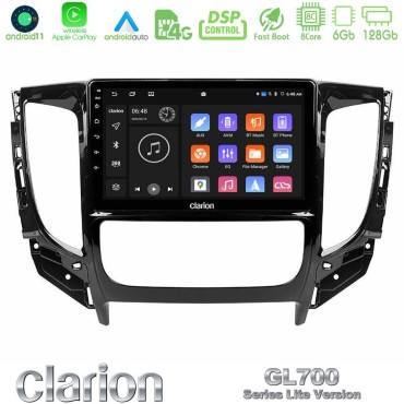 Clarion GL700 Lite Series 8Core Android11 6+128GB Mitsubishi L200 2016-&gt; &amp; Fiat Fullback (Auto A/C) Navigation Multimedia Tablet 9" Με Carplay &amp; Android Auto