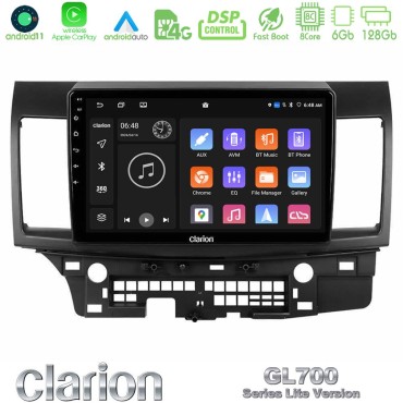 Clarion GL700 Lite Series 8Core Android11 6+128GB Mitsubishi Lancer 2008 – 2015 Navigation Multimedia Tablet 10" Με Carplay &amp; Android Auto