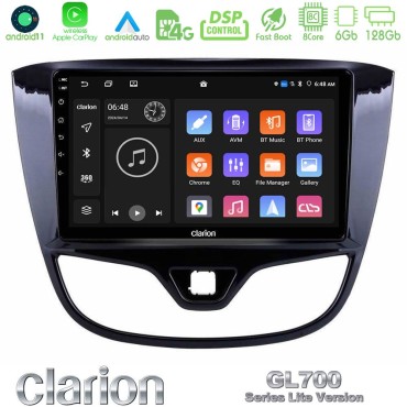 Clarion GL700 Lite Series 8Core Android11 6+128GB Opel Karl 2017-2019 Navigation Multimedia Tablet 9" Με Carplay &amp; Android Auto