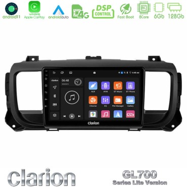 Clarion GL700 Lite Series 8Core Android11 6+128GB Citroen/Peugeot/Opel/Toyota Navigation Multimedia Tablet 9" Με Carplay &amp; Android Auto