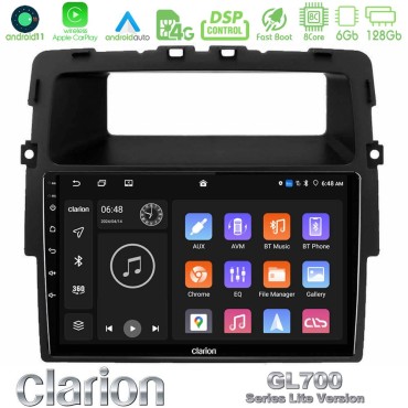 Clarion GL700 Lite Series 8Core Android11 6+128GB Renault/Nissan/Opel Navigation Multimedia Tablet 10" Με Carplay &amp; Android Auto