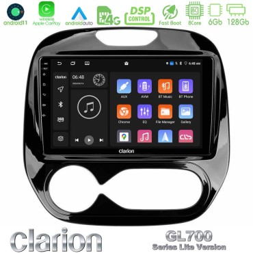 Clarion GL700 Lite Series 8Core Android11 6+128GB Renault Captur 2013-2019 (Auto AC) Navigation Multimedia Tablet 9" Με Carplay &amp; Android Auto
