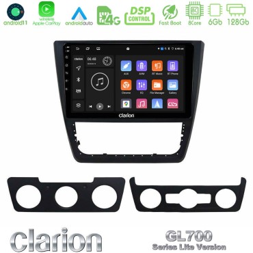 Clarion GL700 Lite Series 8Core Android11 6+128GB Skoda Yeti 2009-&gt; Navigation Multimedia Tablet 10" Με Carplay &amp; Android Auto